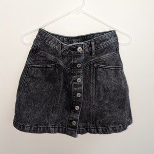 Abercrombie & Fitch High Waisted Button Denim Skirt